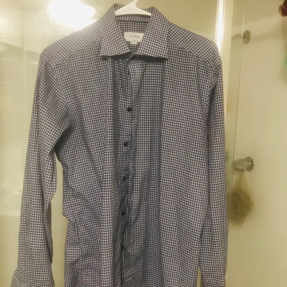 Eton Dress Shirt Slim Fit sz 41 & 16, Large
